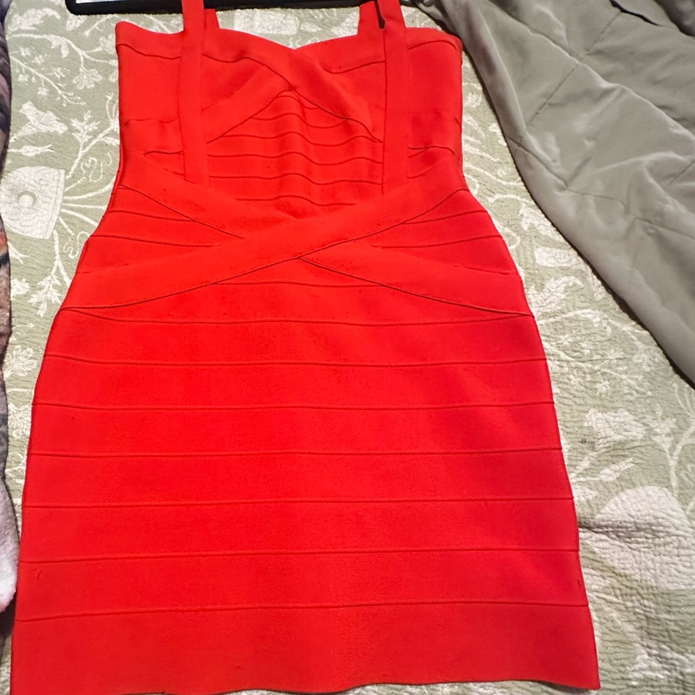 Sexy Very Flattering Red Bodycon Dress size Large